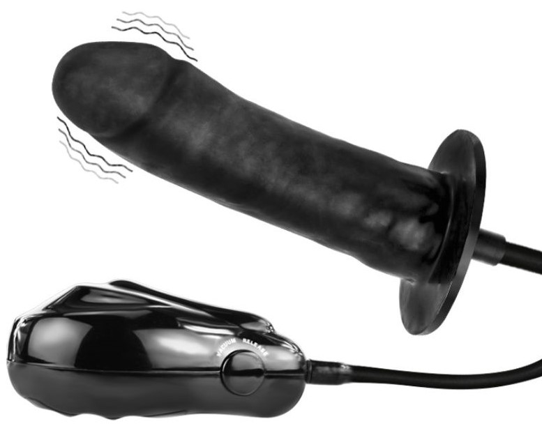 Nafukovací vibrační dildo 16 až 20 cm a zvětšením šířky
